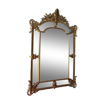 Large old mirror with beads