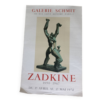 Affiche originale exposition de Zadkine 1970