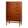 Poul Volther chest of drawers, model F17 in teak and oak for FDB Møbler, Denmark