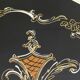 Grande table basse 1960' décor rococo & pieds compas