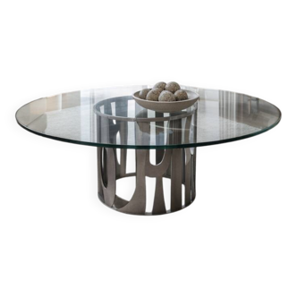 Tavolo di Design Anni '80: Forza Industriale e Trasparenza