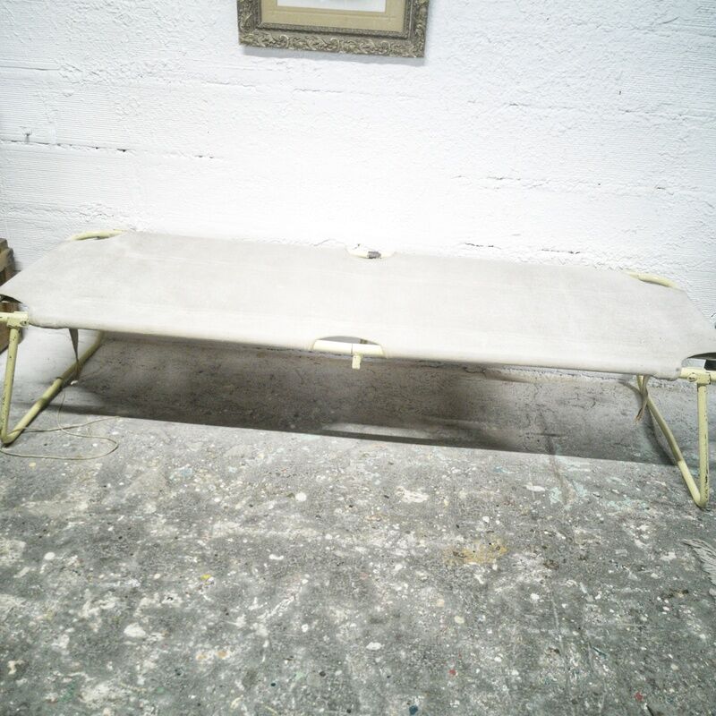 Canvas military camp bed