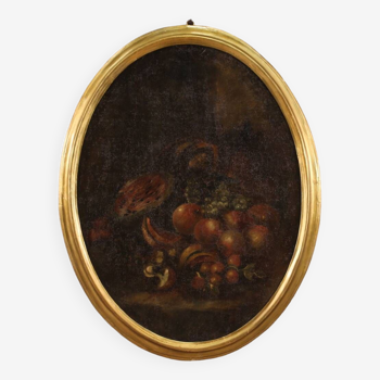 Tableau nature morte huile sur toile du 18ème siècle