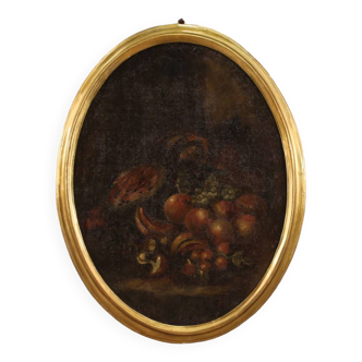 Painting still life oil on canvas from the 18th century