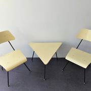Set of 2 Room '56 chairs and sidetabe by Rob Parry for Dico, The Netherlands 1950's