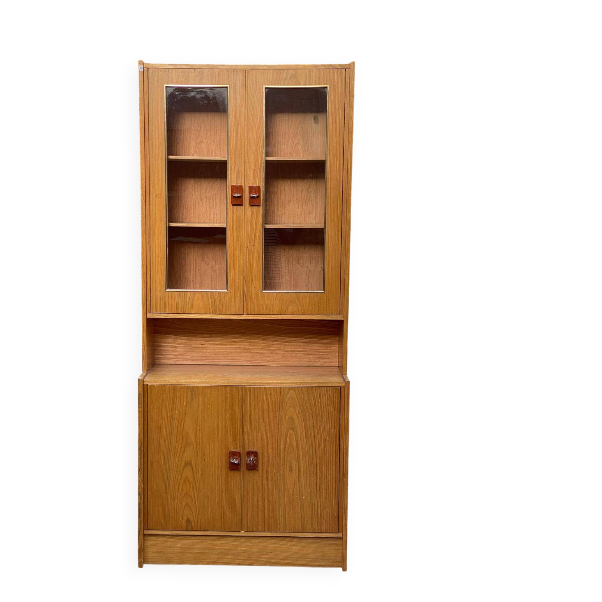 Scandinavian display cabinet, 2 sections, in oak, 1970.