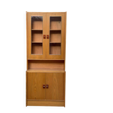 Scandinavian display cabinet, 2 sections, in oak, 1970.