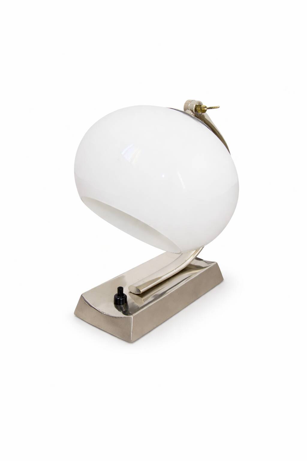 1940s Art Deco lamp | nickel-plated brass + glass | E27 | vintage