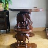 Mid-20th century Elephant shelf console in solid mahogany