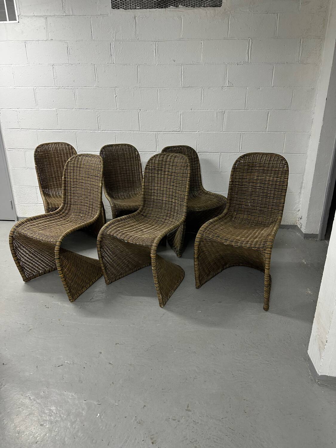 6 designer rattan chairs