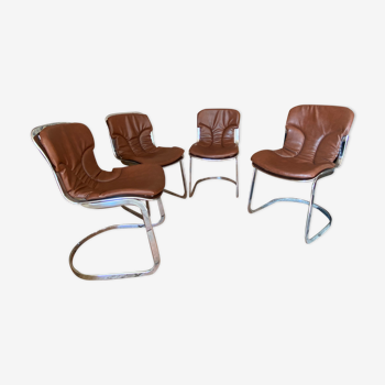 Set of 4 CIDUE chairs. Italy.1970.