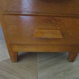 Vintage modernist desk - 5 drawers - shelf - 1950s - closure mechanism
