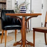 Curved wood bistro table