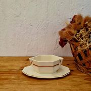 Saucière beige et dorée Saint Amand vintage