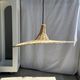 Small suspension, rattan luminaire in hat shape D:60cm