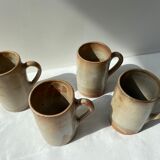 Lot de 4 mugs ou choppes en grès