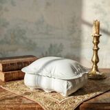 Vintage Limoges porcelain bonbonnière in white with rococo decoration.