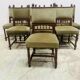 Set of eight Flemish chairs in solid walnut, 20th century