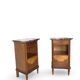 Tables de chevet italiennes en placage d'acajou avec de splendides