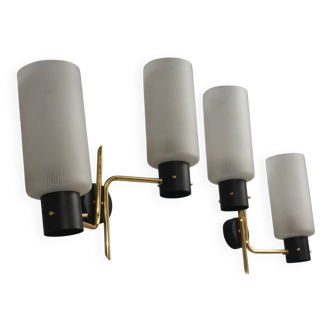 Pair of wall sconces 1950s style Arlus Lunel