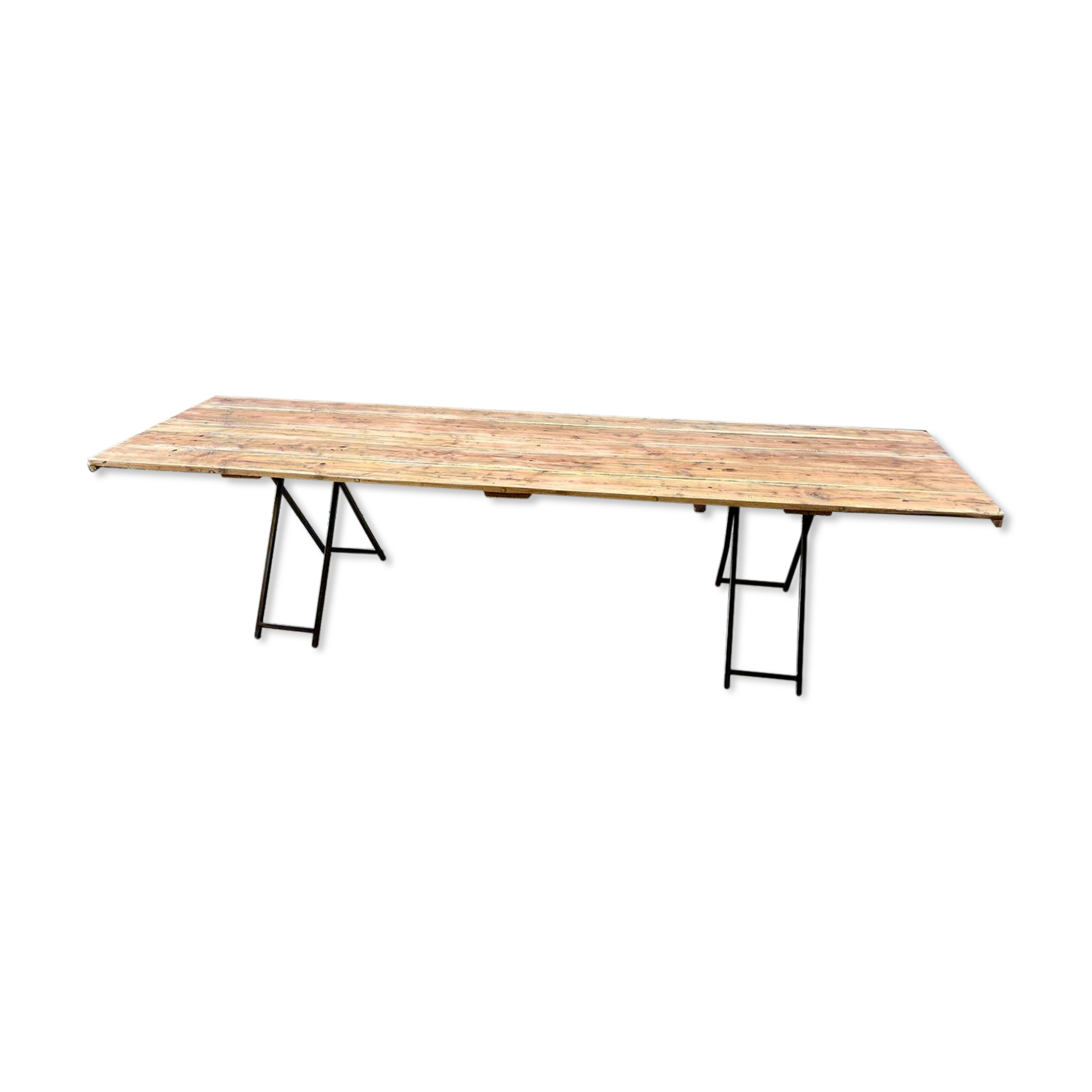 Wooden table and metal legs