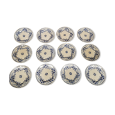 service of 12 old dessert plates in Rigal and Sanejouand faience