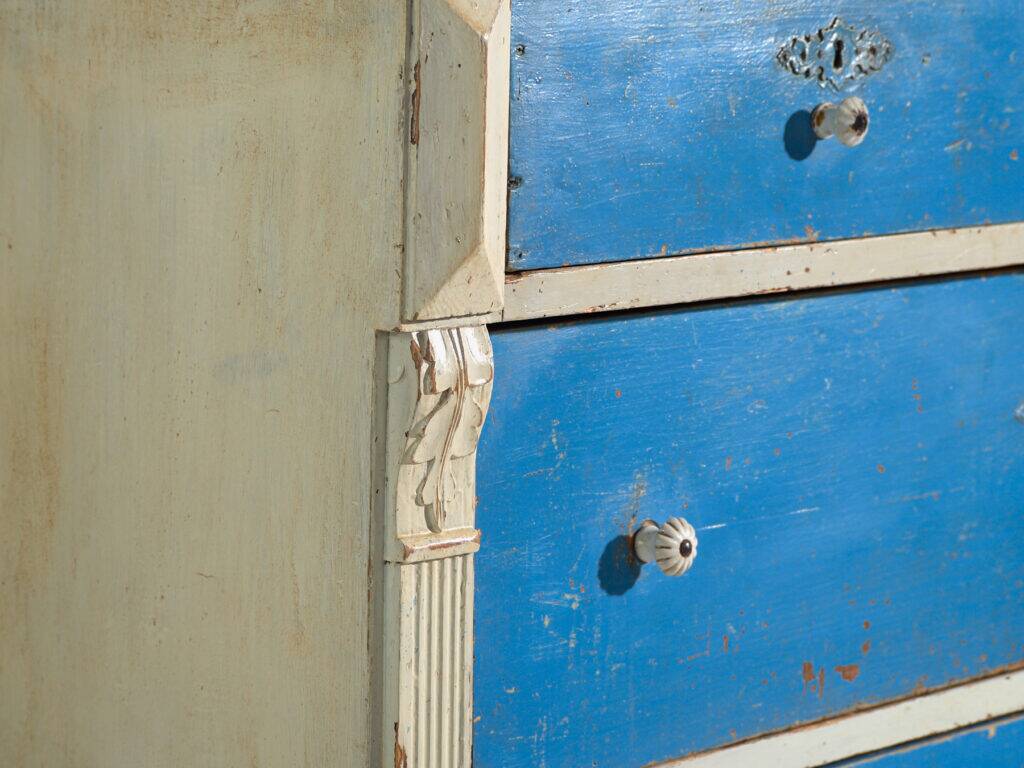 Antique painted pine commode – Central Europe, circa 1890