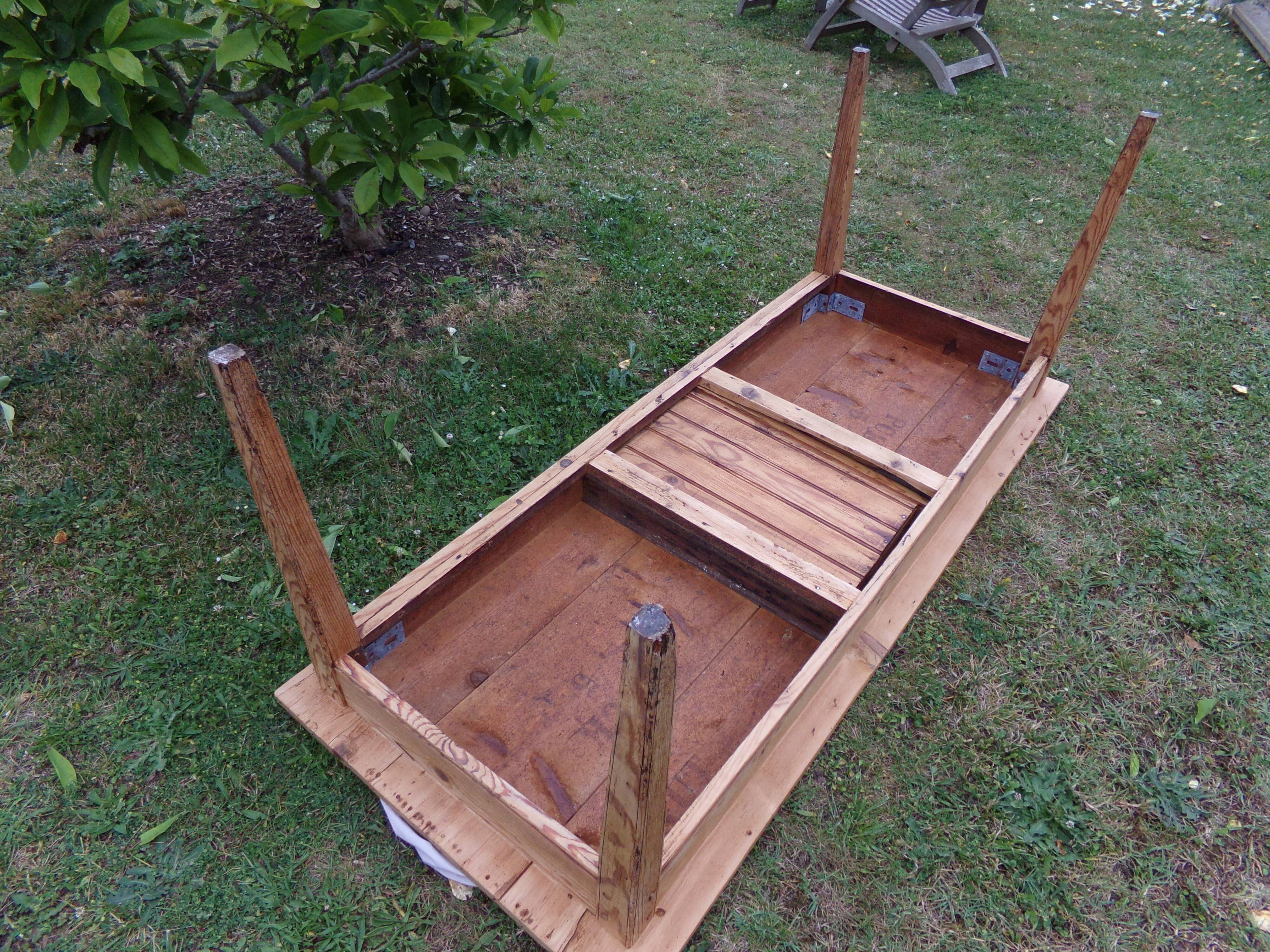 Farmhouse table in raw wood