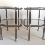 Pair of semi-circular coffee tables, 1970s