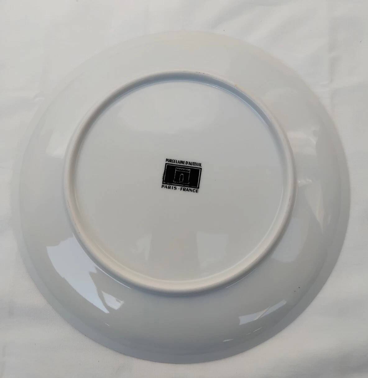 Auteuil Porcelain - Set of 6 Flat Plates - Nautical Theme