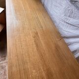 Office set, console and 2 stools in solid oak.