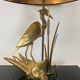 Heron lamp, golden brass animal style