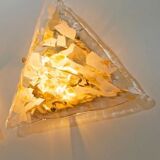 Murano glass ceiling lamp, Maestri Vetrai, mid century, triangle, gold, gilded