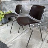 Pair of stackable chairs model dsc by Giancarlo Piretti, castelli years 1965