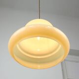 Suspension mid-century en laiton jaune et verre, italie