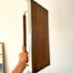 art deco wood and metal mirror tray with handle 1930s