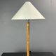 Set of 2 pencil reed rattan bamboo and chrome table lamps, 1980s