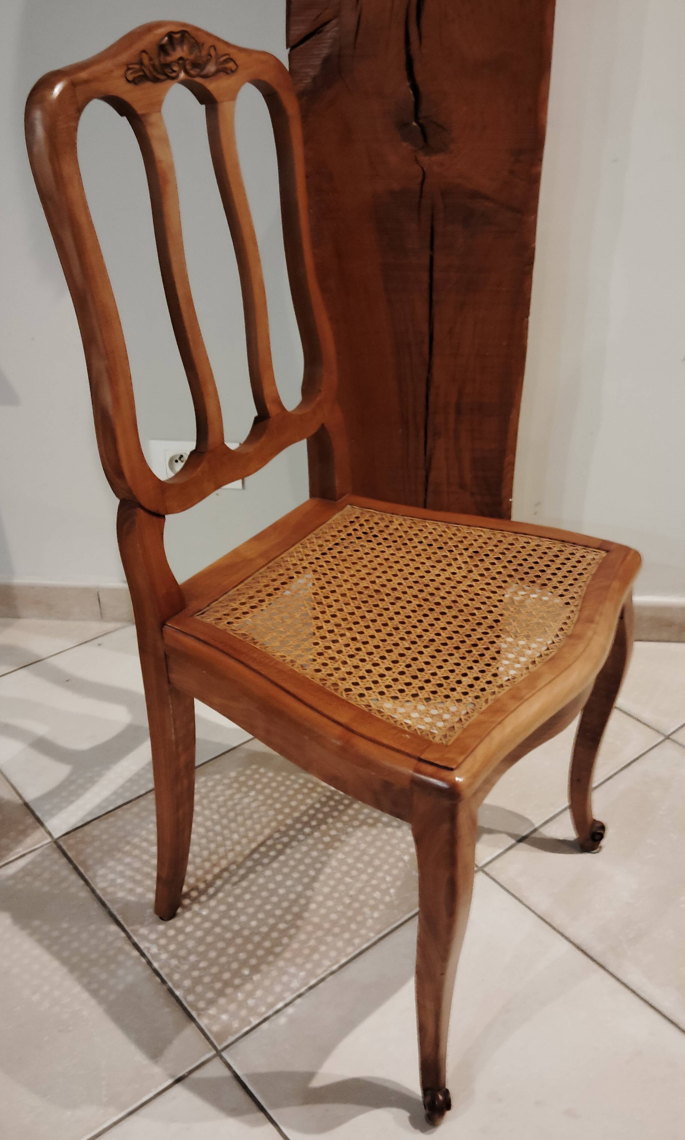 Set of 6 caned Regency/Louis XV chairs