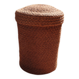 Vintage rope cylindrical basket