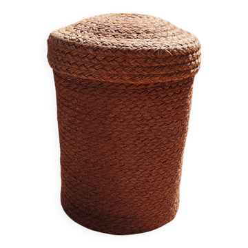 Panier cylindrique en corde vintage