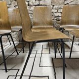 Lot of 6 Hiller stackable chairs 1970