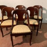 Suite de six chaises gondoles en acajou de style Empire XX siècle