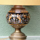 Gien lamp, brass and earthenware
