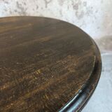 Vintage gueridon with beaded wooden legs.