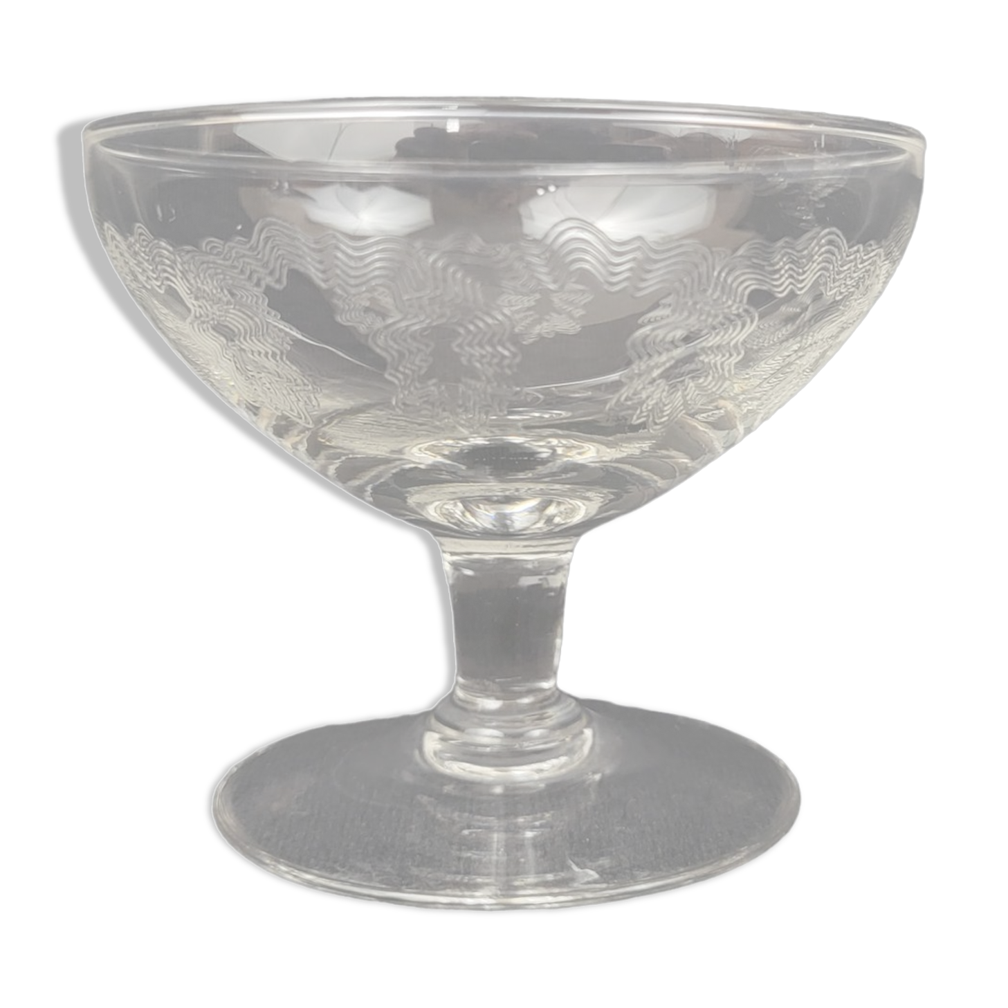 Set of 7 crystal champagne glasses