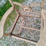 Paire de fauteuils anciens vintage en bois