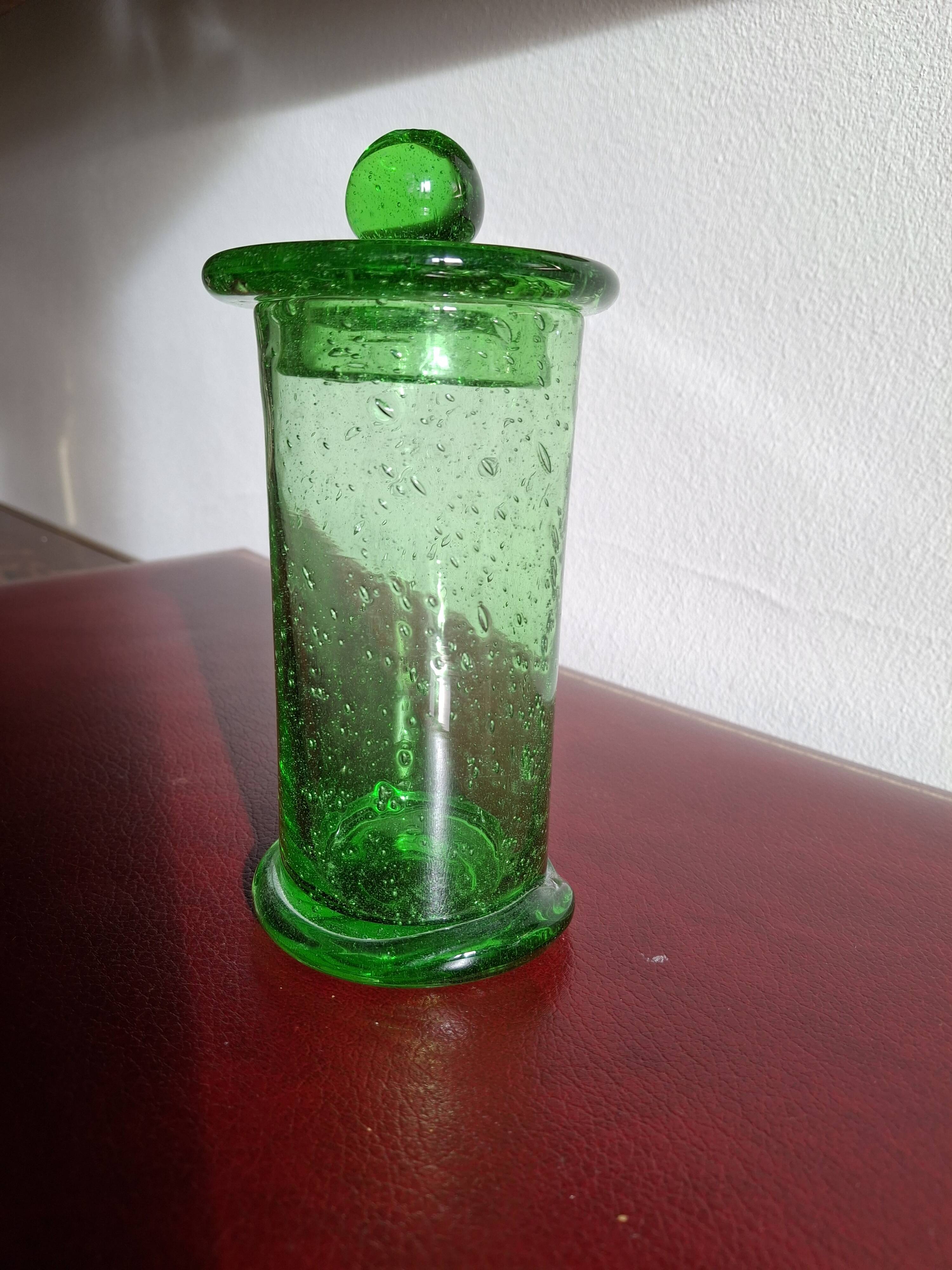 Candy dish for deserving children, Biot bubble glass, also known as an apothecary jar