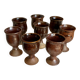 Service de 8 verres grès pyrite vintage 1960 d'Albert THIRY (Vallauris)