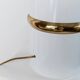 Vintage Murano glass table lamp – white, gold metal base, frosted glass shade – Italy 1980s