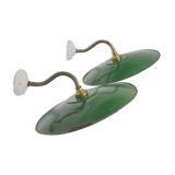 Duo of enamelled sheet metal wall lamps